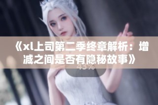 《xl上司第二季终章解析：增减之间是否有隐秘故事》