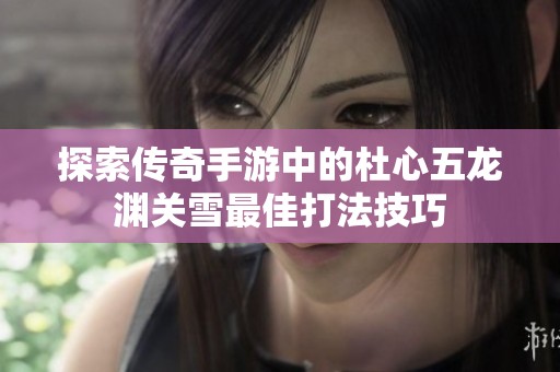 探索传奇手游中的杜心五龙渊关雪最佳打法技巧